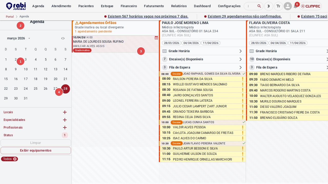 Lista de Agendamentos